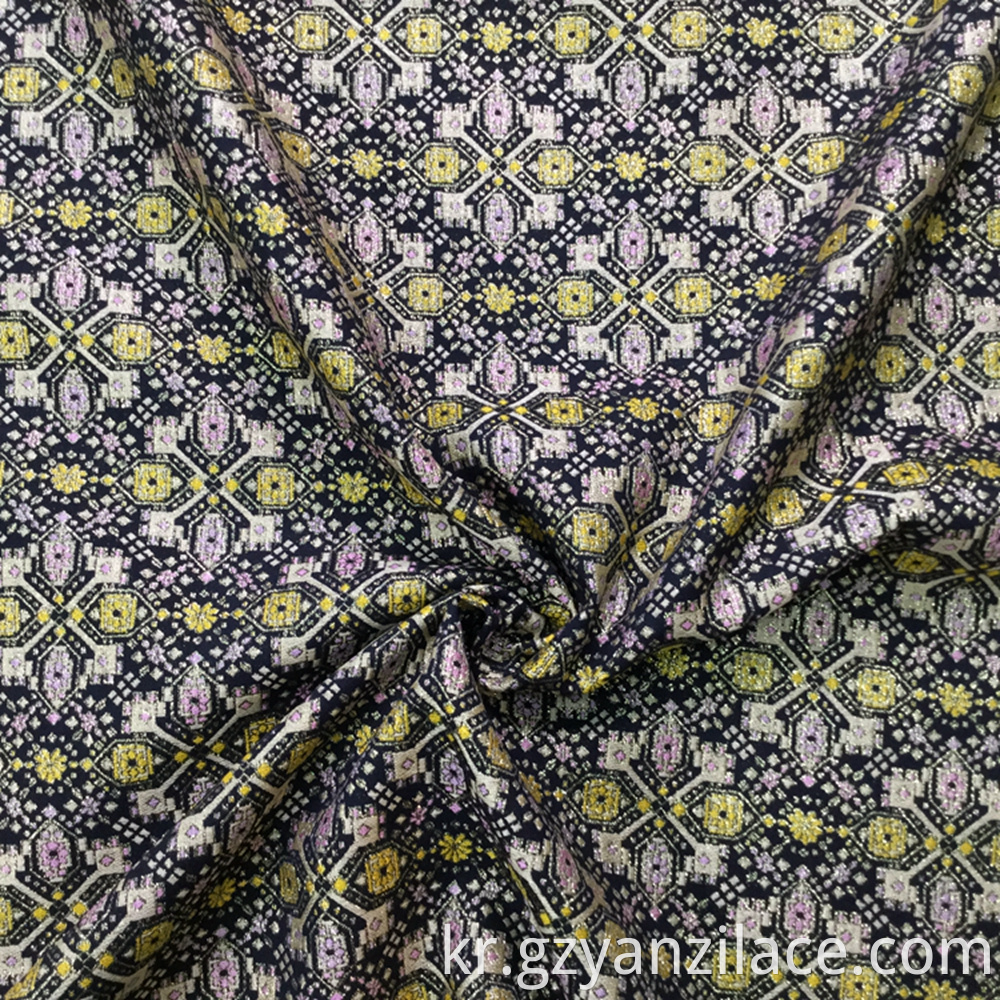 Black and Gold Jacquard Fabric